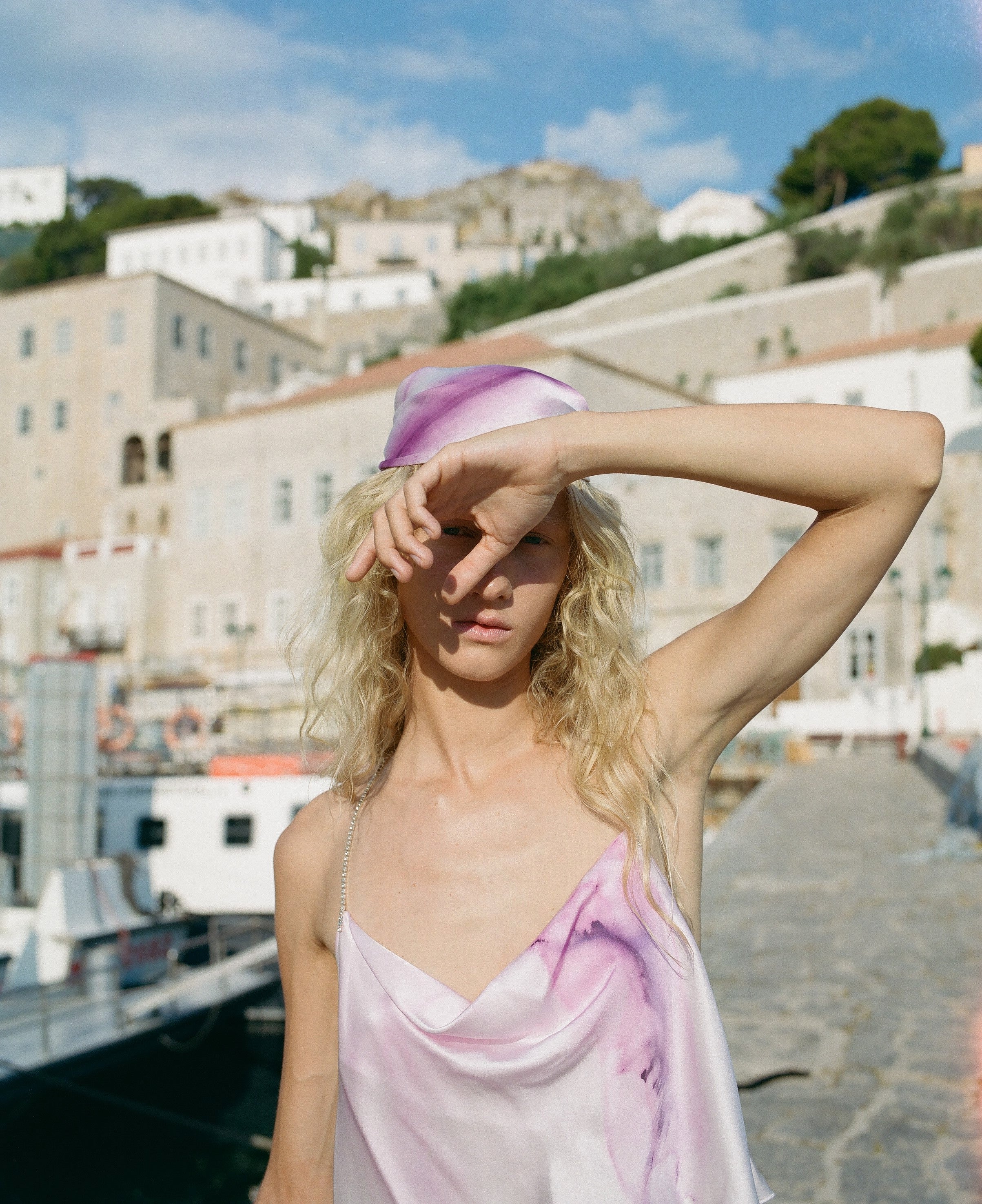 The Naiad Silk Cowl Top – Purple