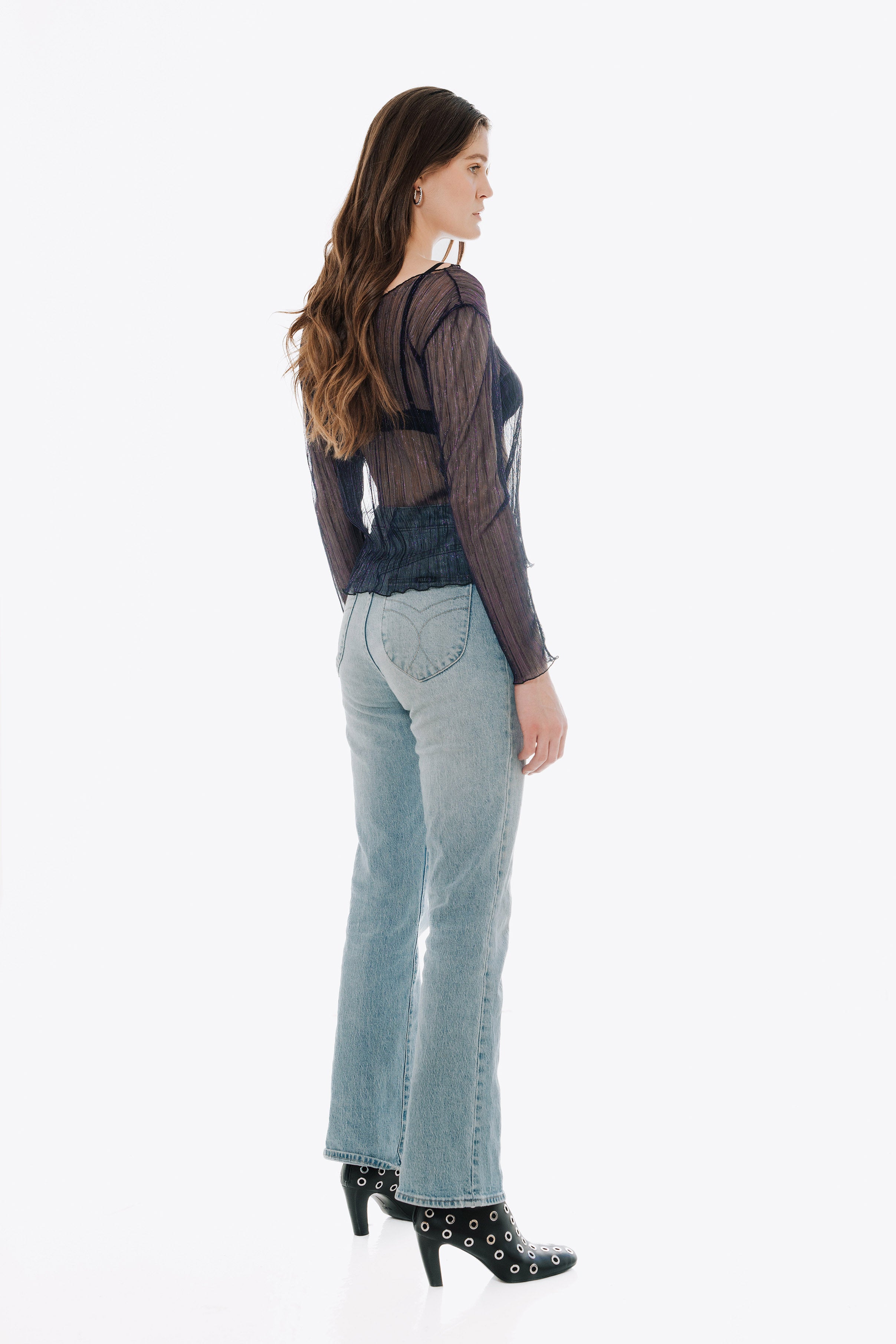 The Urania Long Sleeves Top- Navy