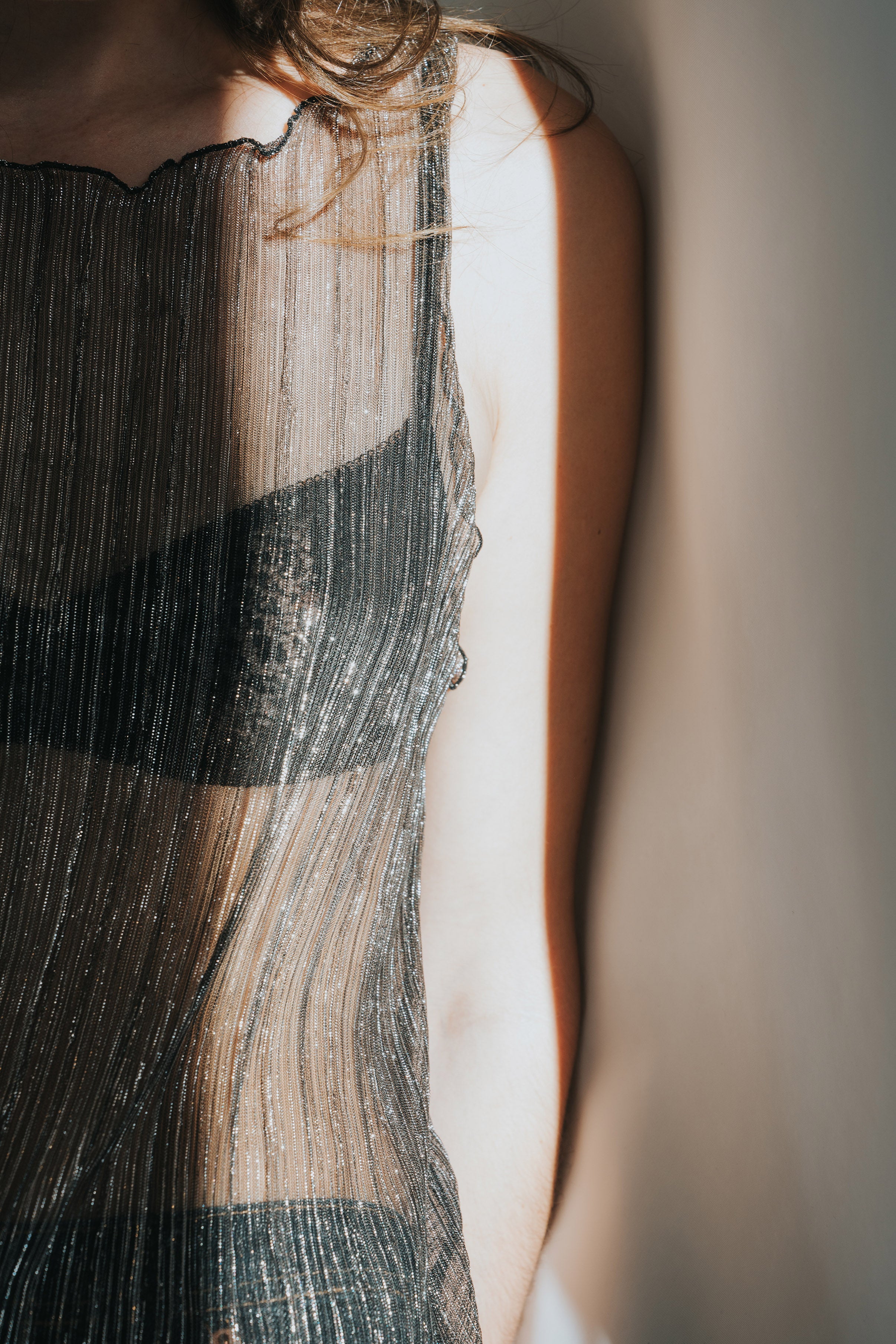The Urania Sleeveless Maxi Dress- Silver