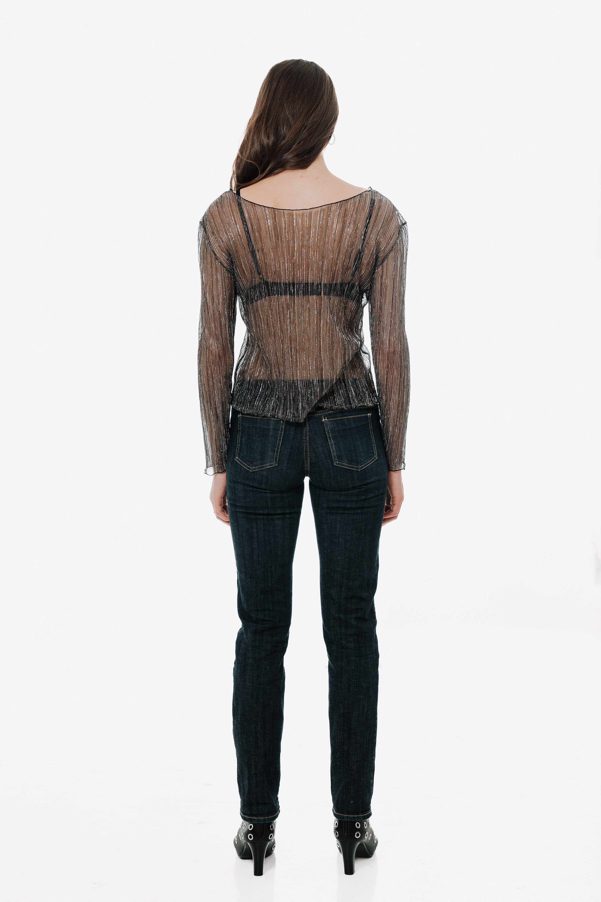 The Urania Long Sleeves Top- Silver