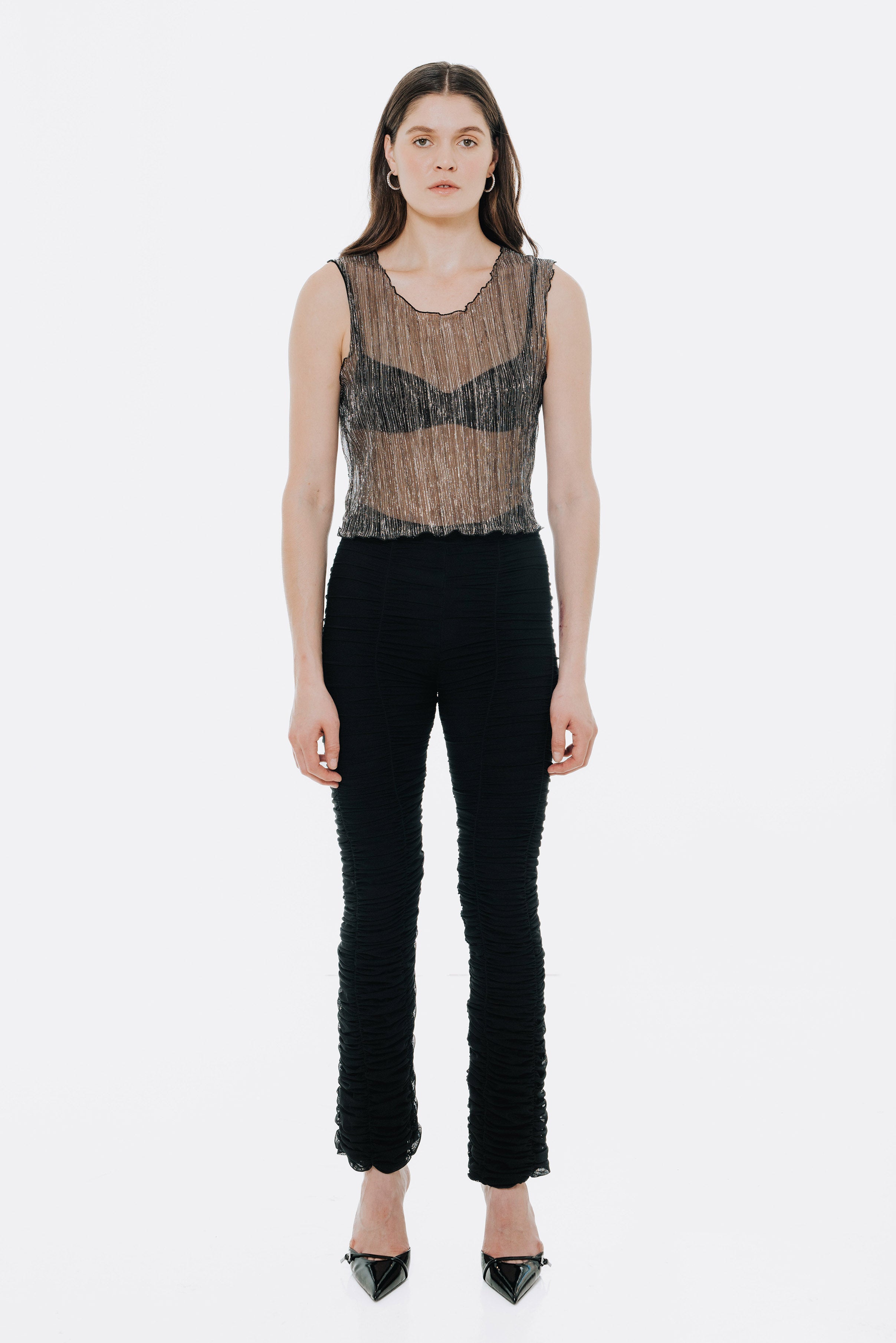 The Urania Sleeveless Top- Silver