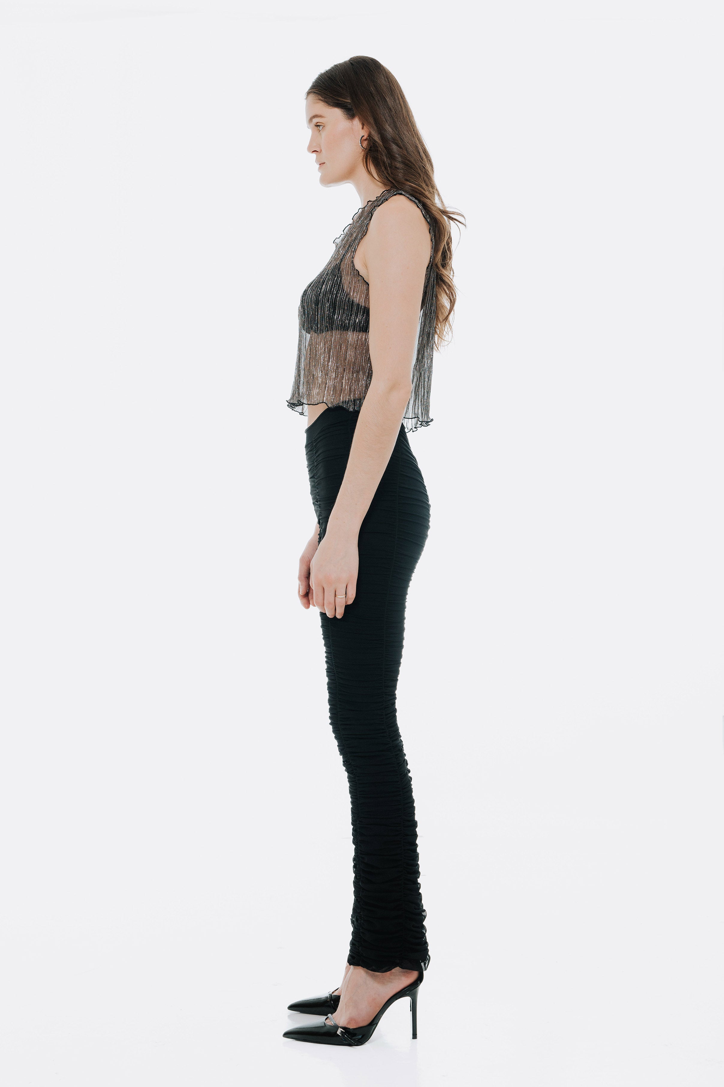 The Urania Sleeveless Top- Silver