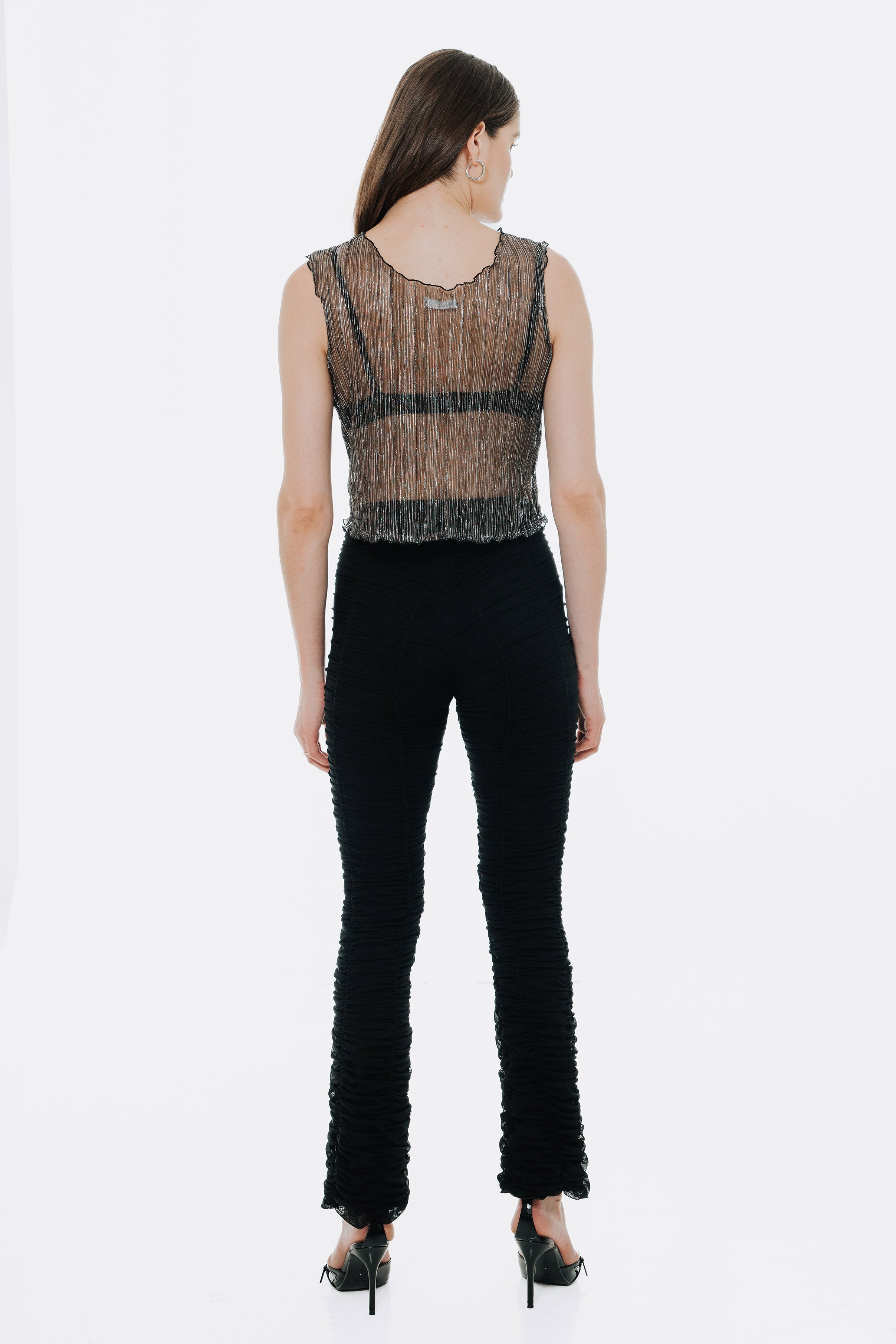 The Urania Sleeveless Top- Silver