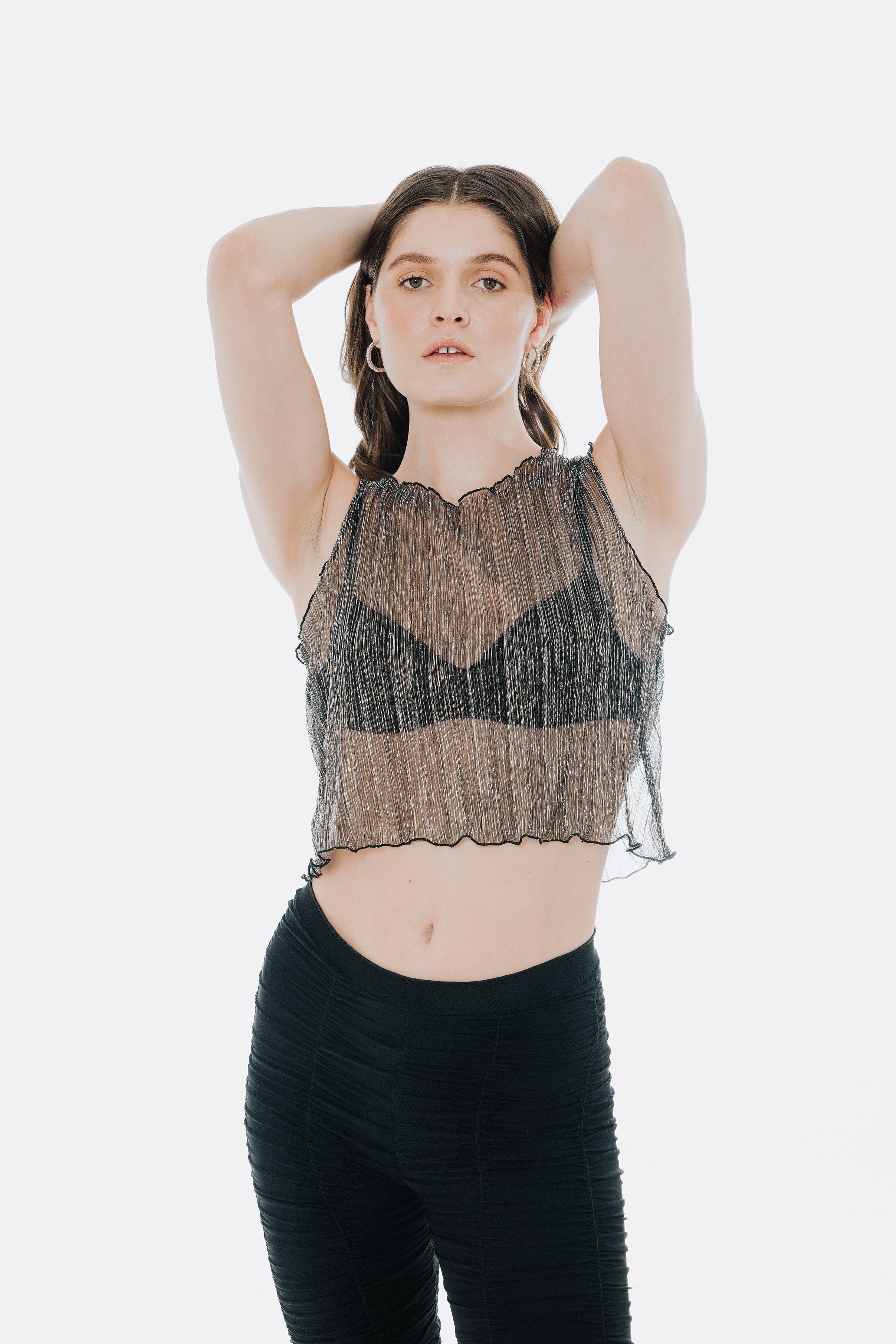 The Urania Sleeveless Top- Silver