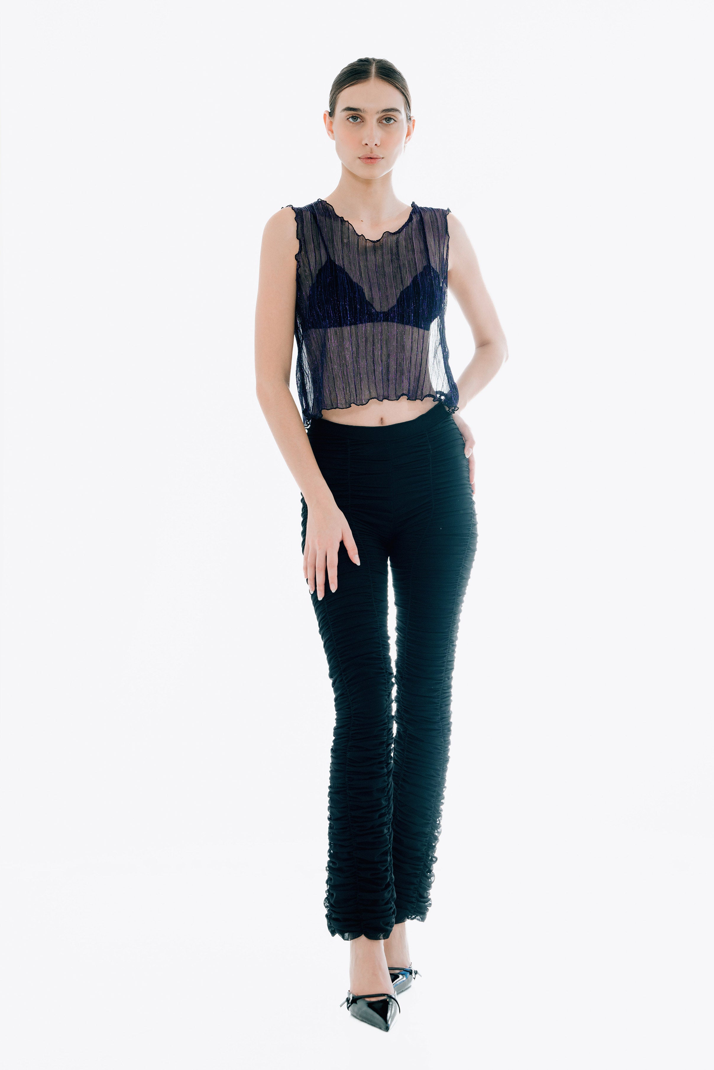 The Urania Sleeveless Top- Navy