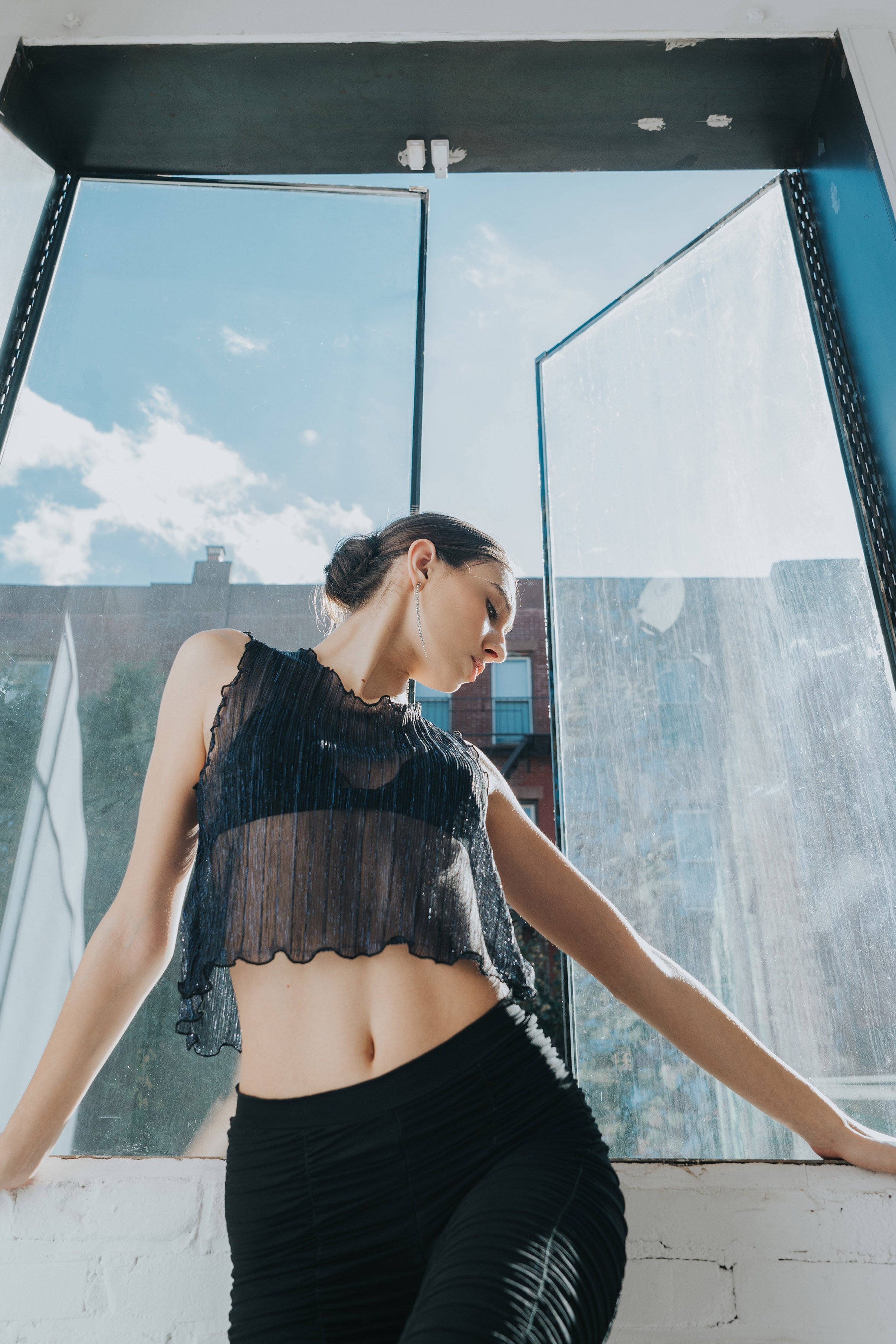 The Urania Sleeveless Top- Navy
