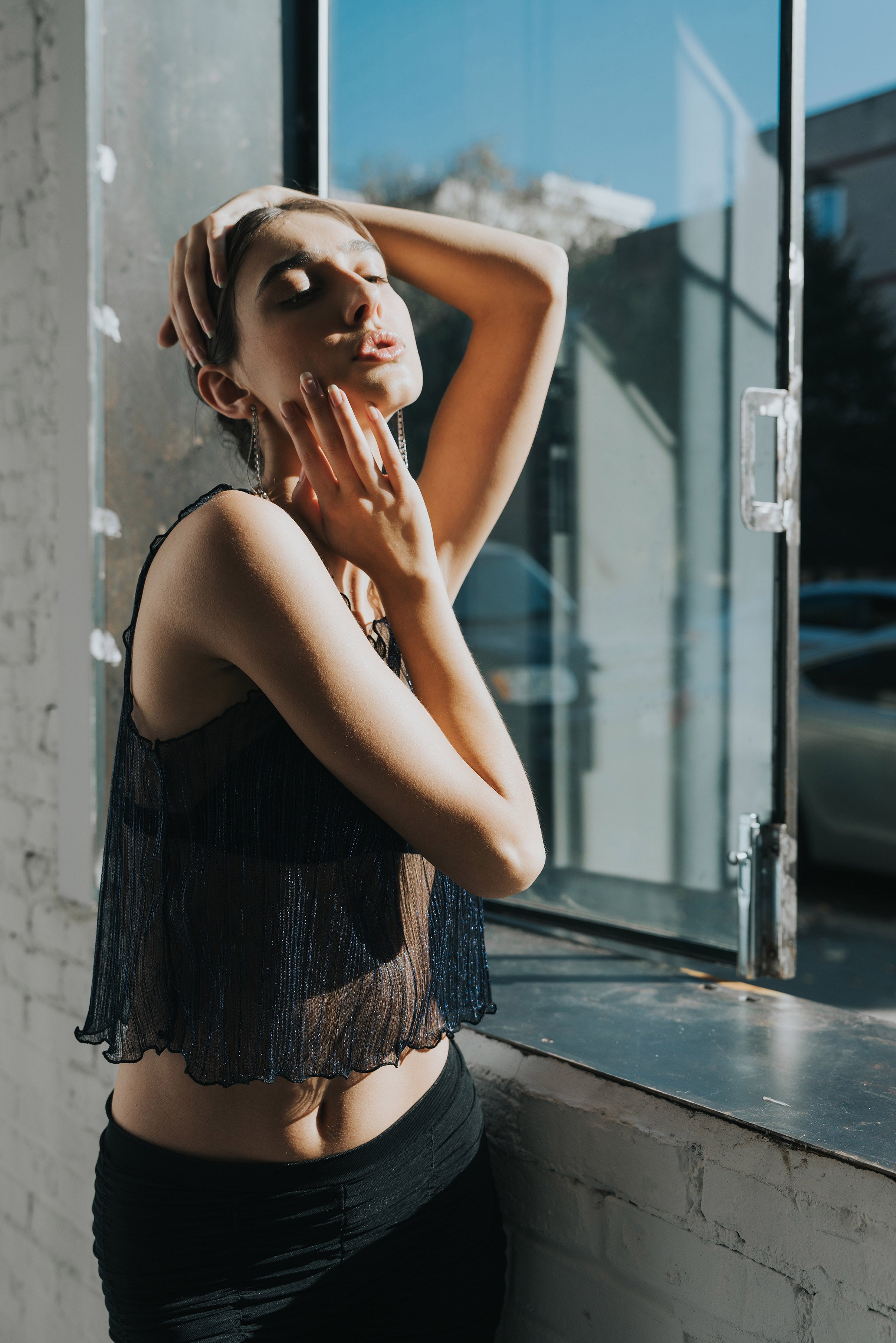 The Urania Sleeveless Top- Navy