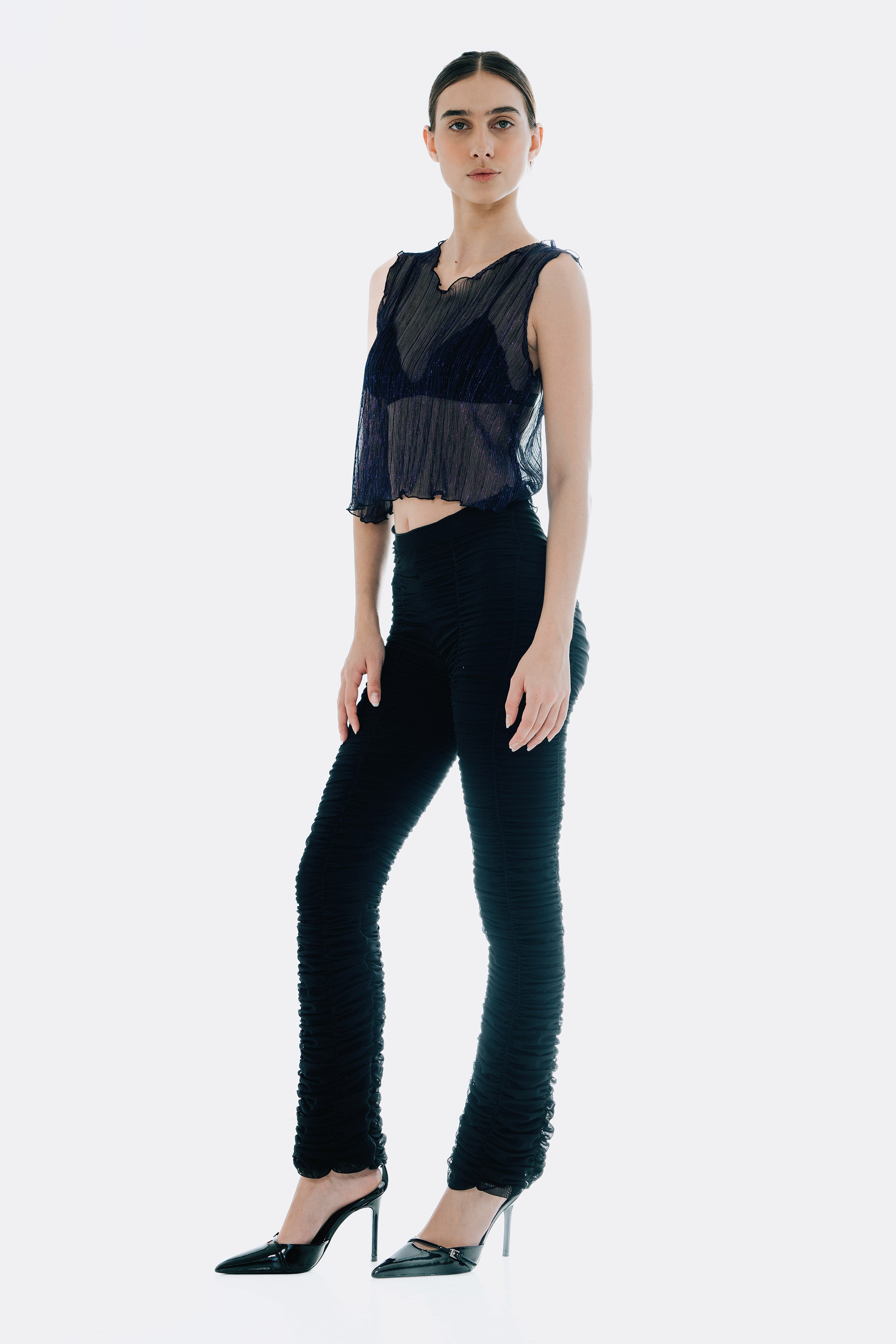 The Urania Sleeveless Top- Navy