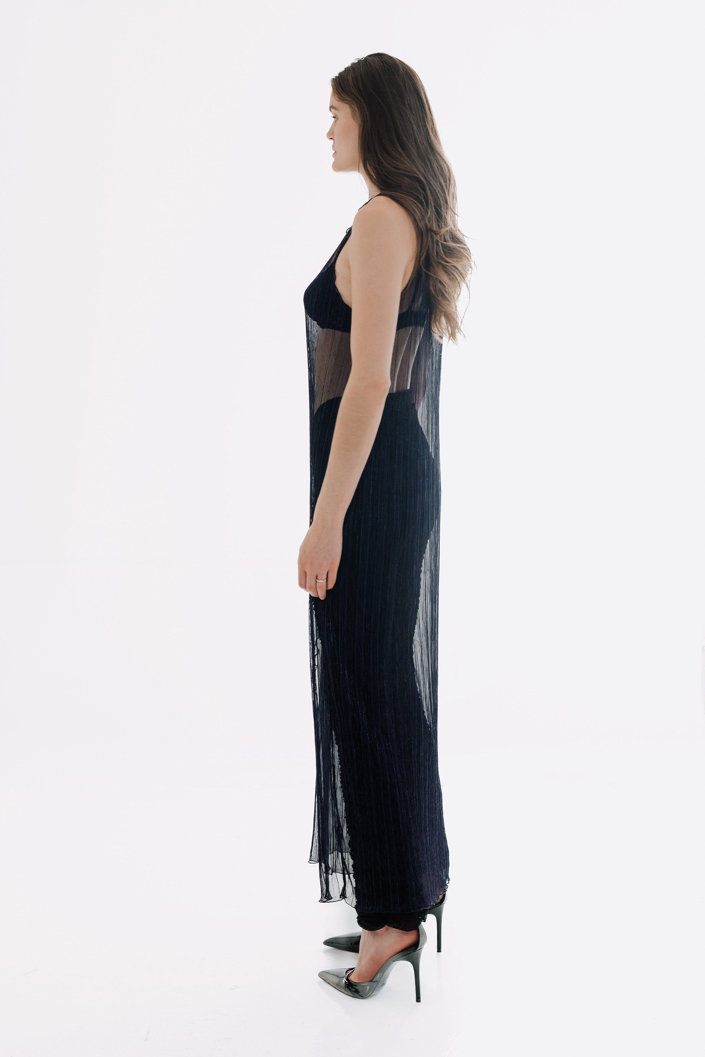 The Urania Sleeveless Maxi Dress- Navy