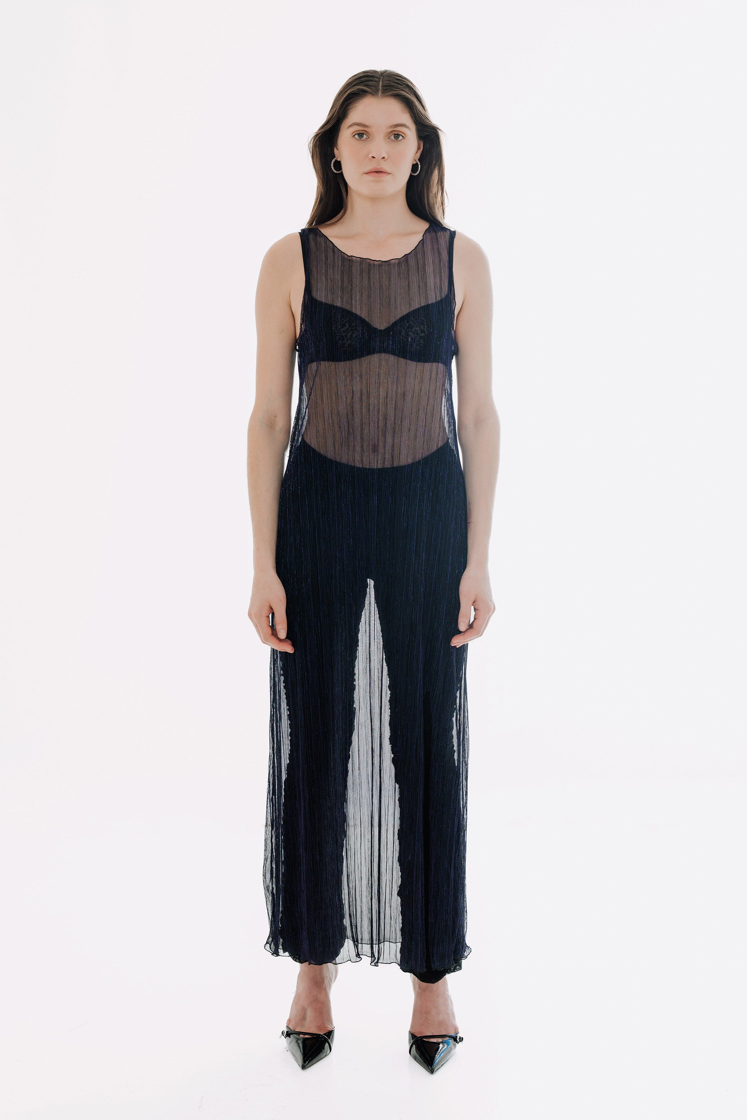 The Urania Sleeveless Maxi Dress- Navy