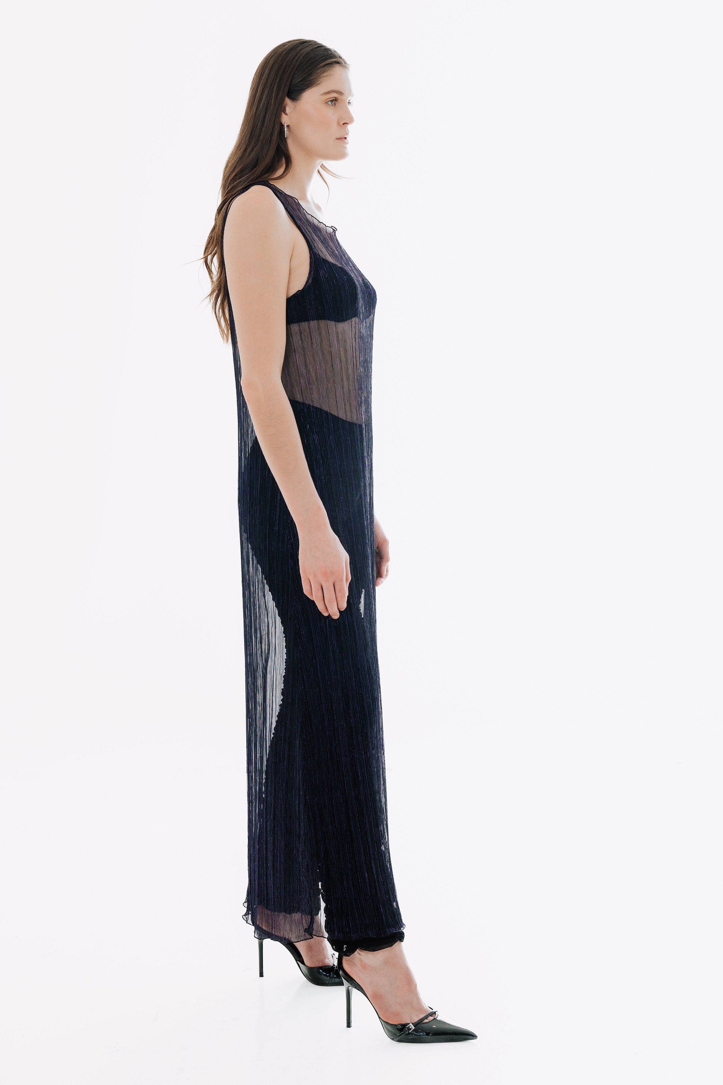 The Urania Sleeveless Maxi Dress- Navy