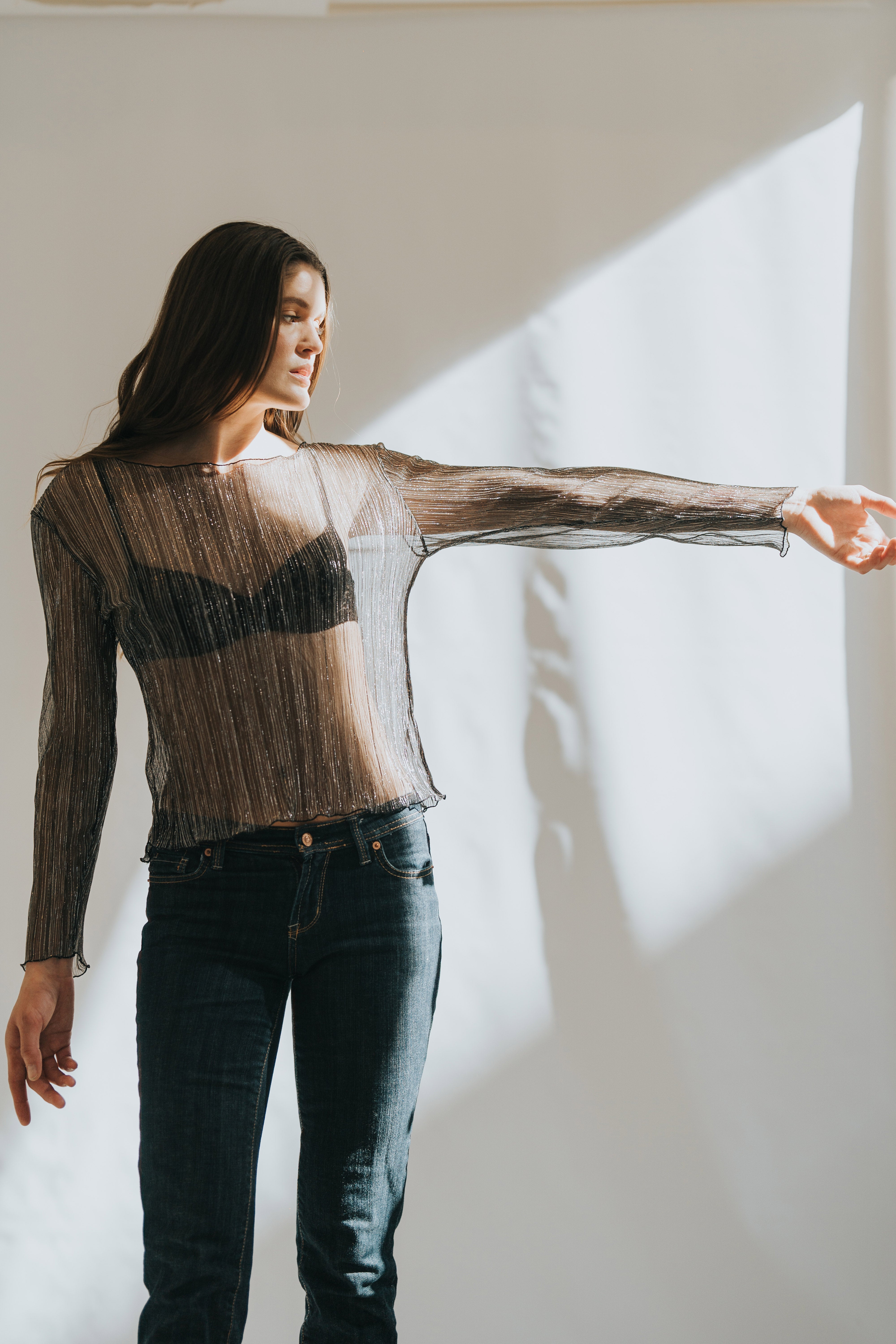 The Urania Long Sleeves Top- Silver image 6