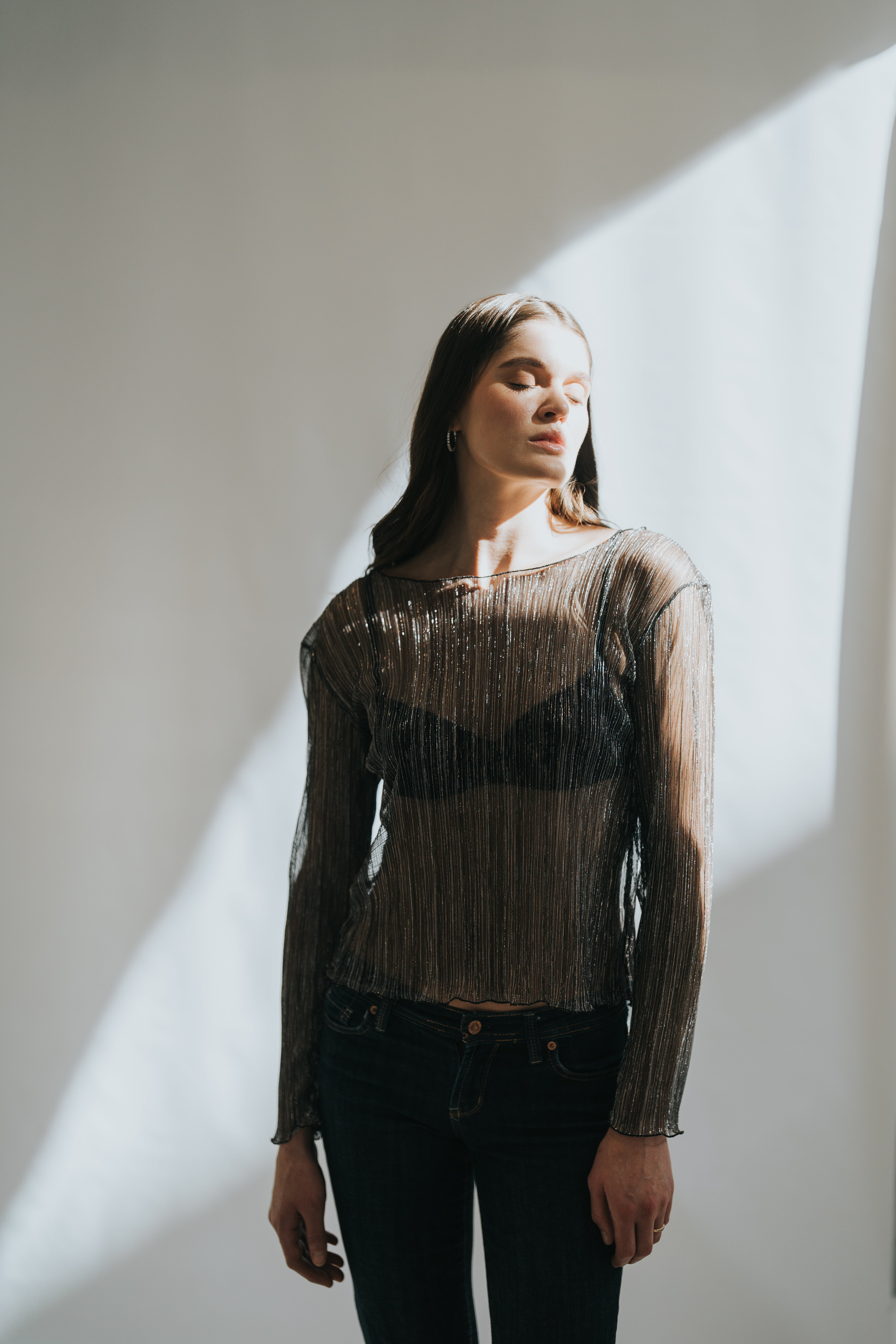 The Urania Long Sleeves Top- Silver image 7
