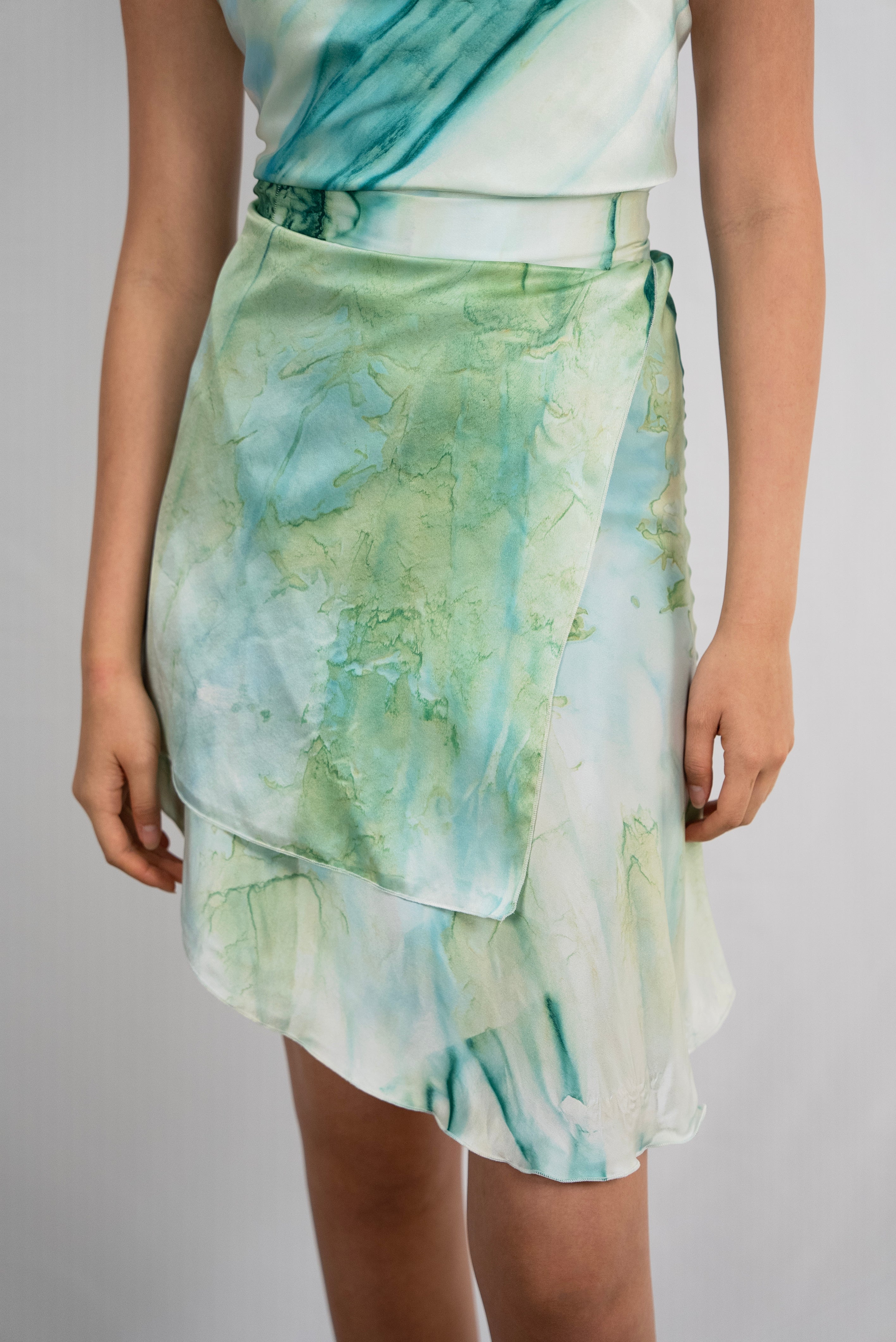 The Cascade Wrap Skirt- Green And Gold