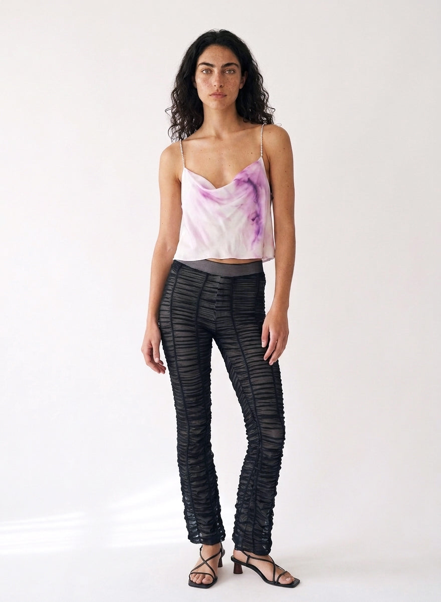 The Naiad Silk Cowl Top – Purple
