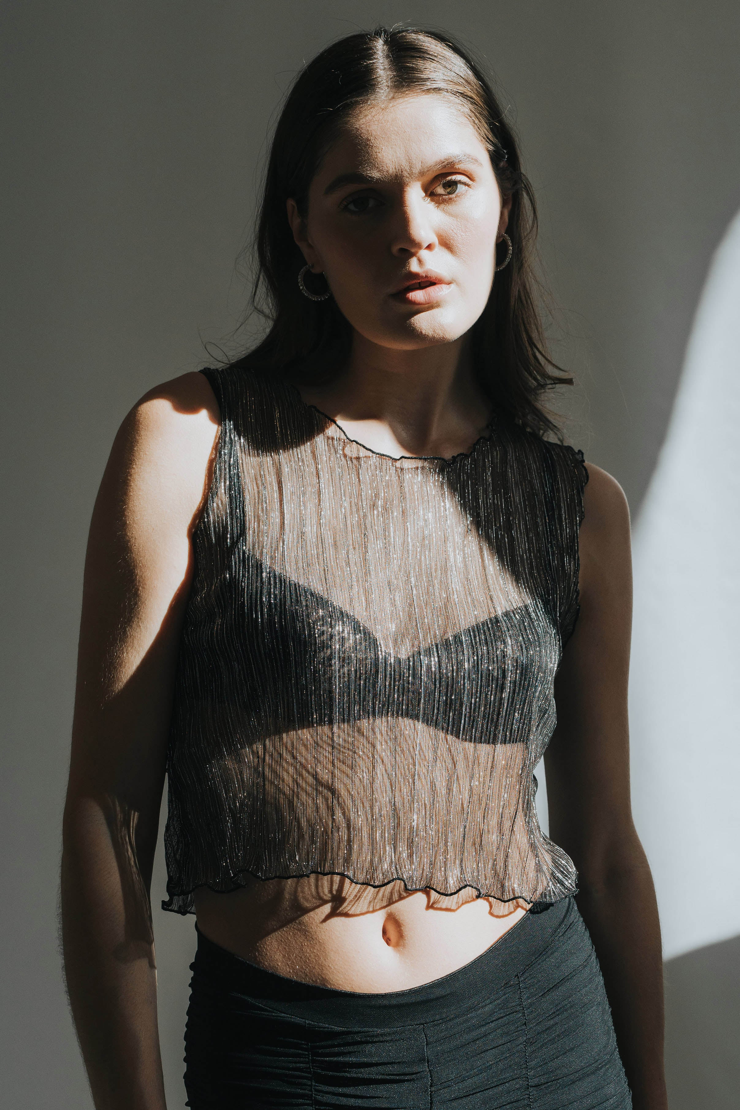 The Urania Sleeveless Top- Silver
